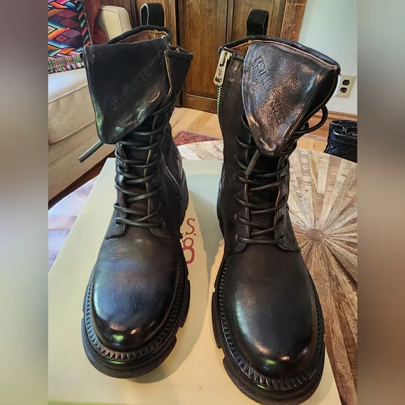 A.S.98 Lockwood Black Combat Boots - Picture 2 of 7